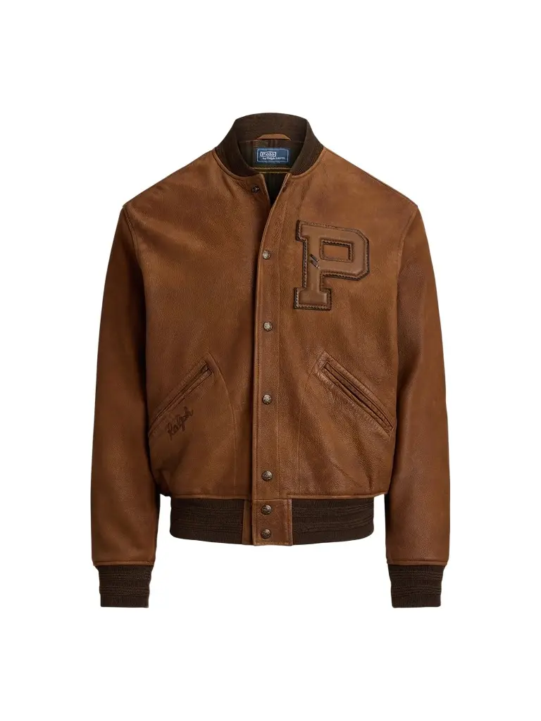 Polo Ralph Lauren Men's Leather Letterman Jacket