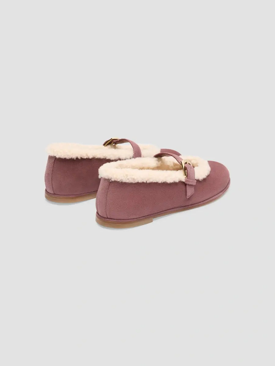 Stuart Weitzman Women's Sai Shearling-Lined Suede Mary Janes | Thumbnail 3