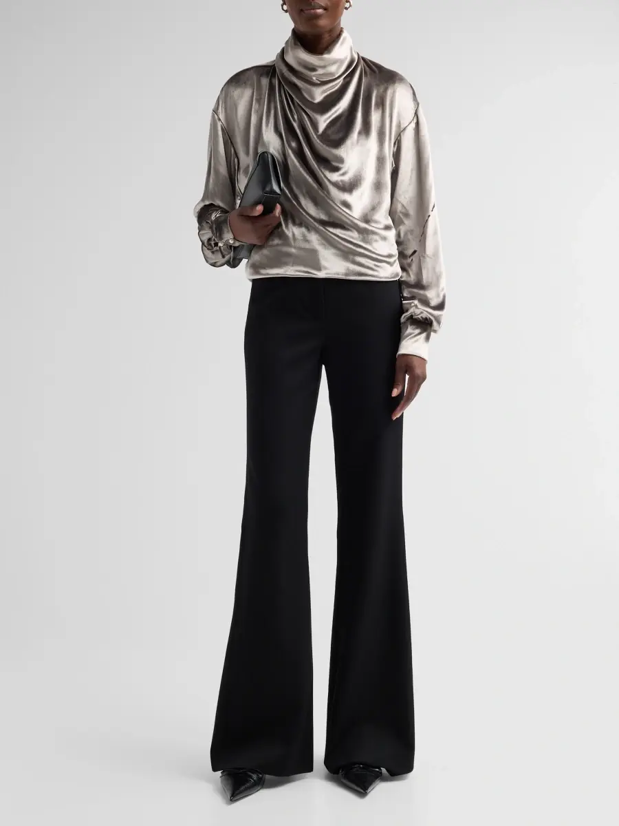 PRABAL GURUNG Women's Draped Velvet Blouse | Thumbnail 2 PRABAL GURUNG Women's Draped Velvet Blouse | Thumbnail 2