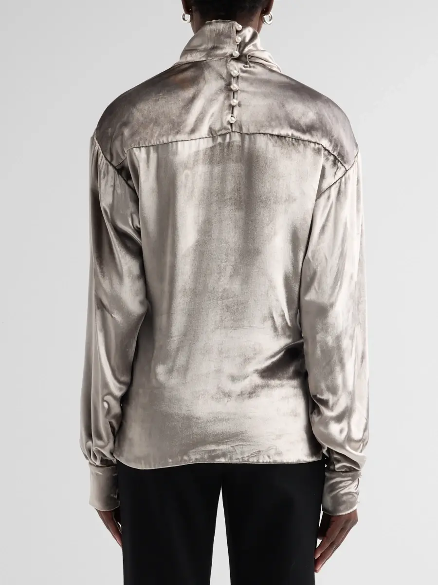 PRABAL GURUNG Women's Draped Velvet Blouse | Thumbnail 3 PRABAL GURUNG Women's Draped Velvet Blouse | Thumbnail 3