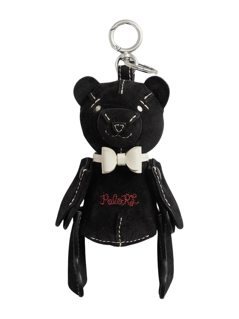 Women's Logo-Embroidered Suede Bag Charm