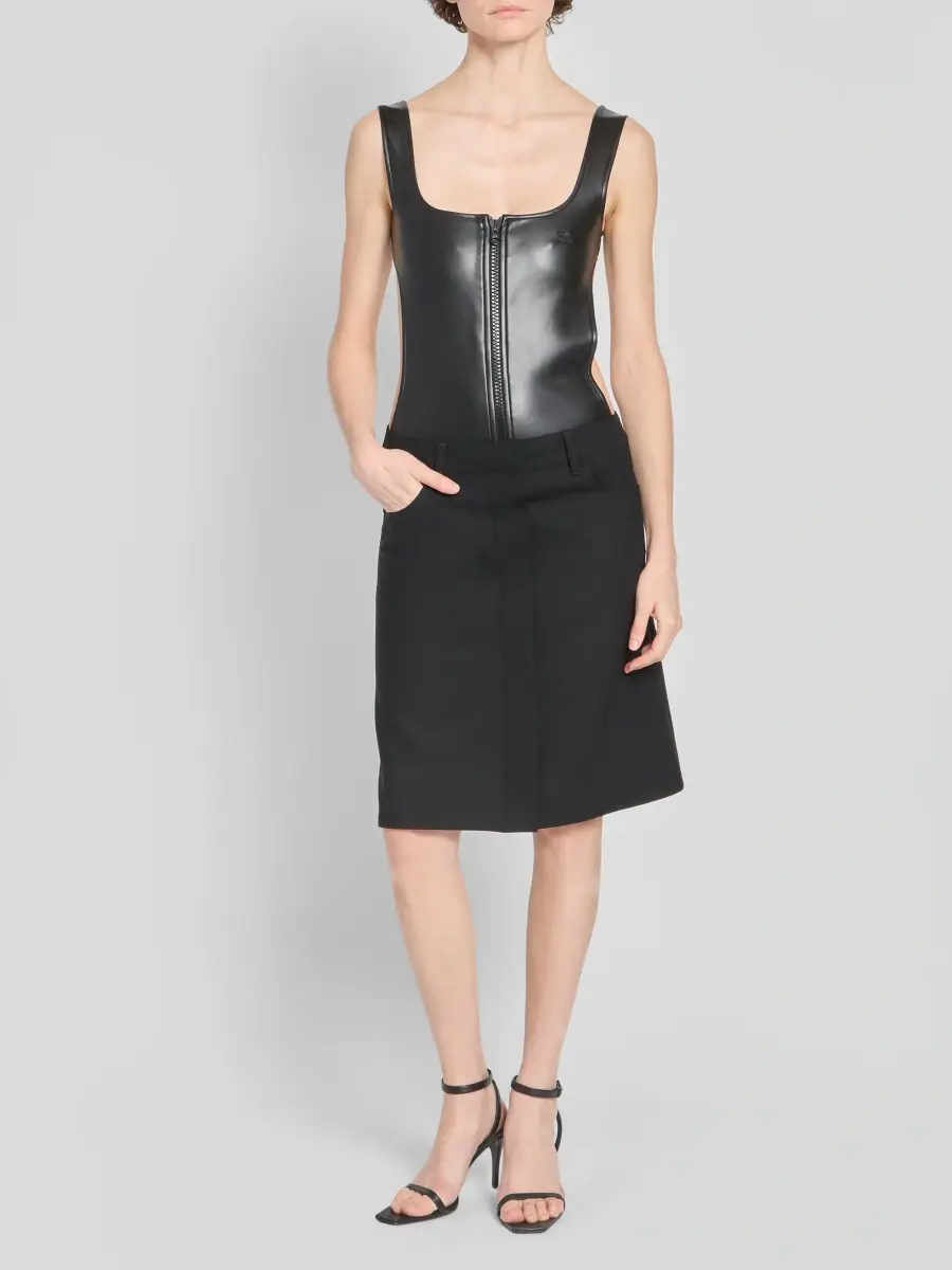 Courrèges Women's Stretch-Twill A-Line Knee-Length Skirt | Thumbnail 2 Courrèges Women's Stretch-Twill A-Line Knee-Length Skirt | Thumbnail 2