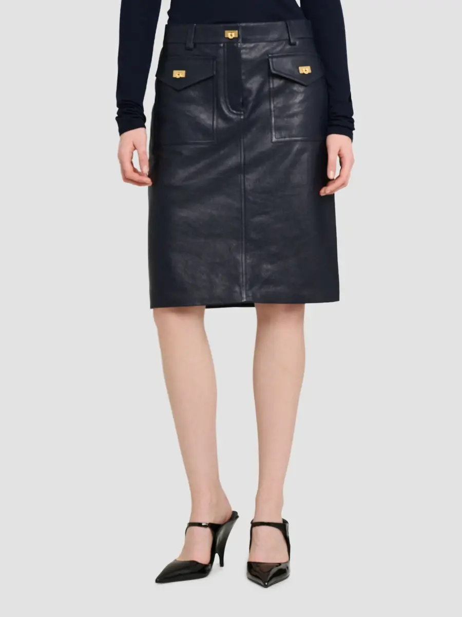 Ferragamo Women's Leather Naurical Knee Skirt | Thumbnail 3 Ferragamo Women's Leather Naurical Knee Skirt | Thumbnail 3