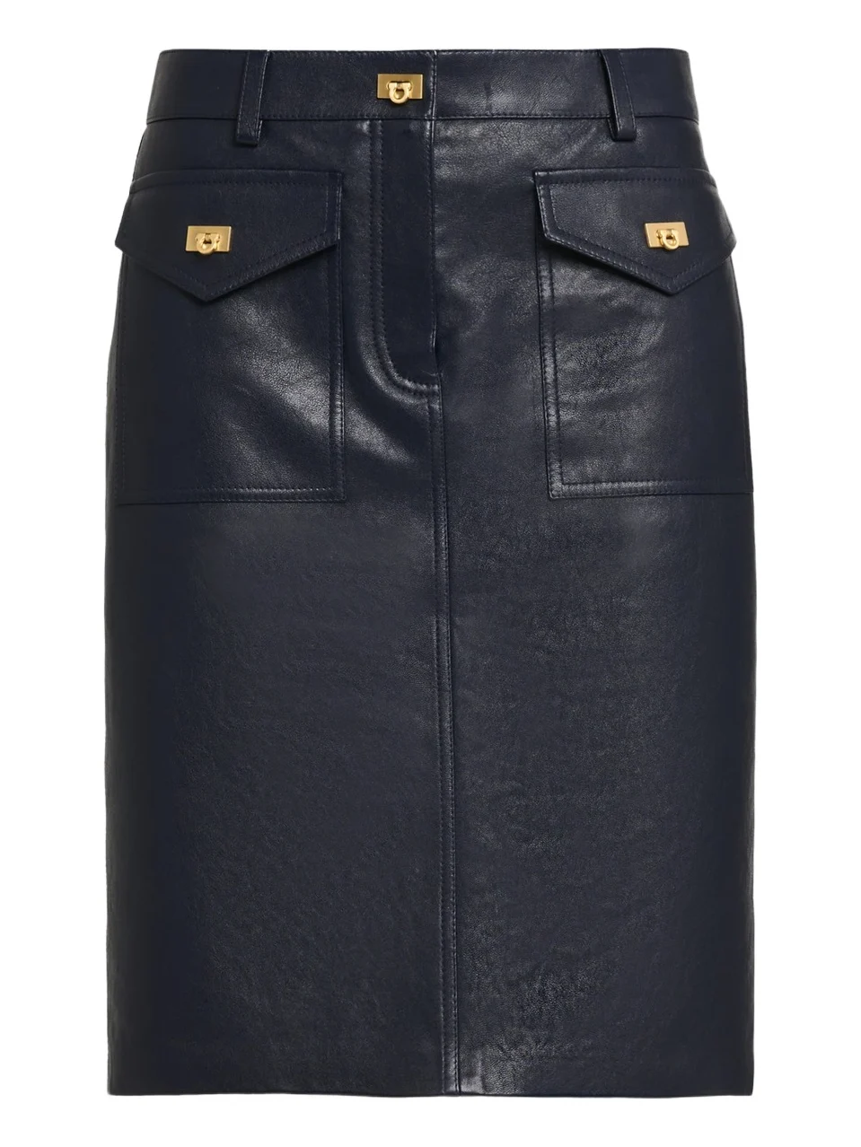 Ferragamo Women's Leather Naurical Knee Skirt