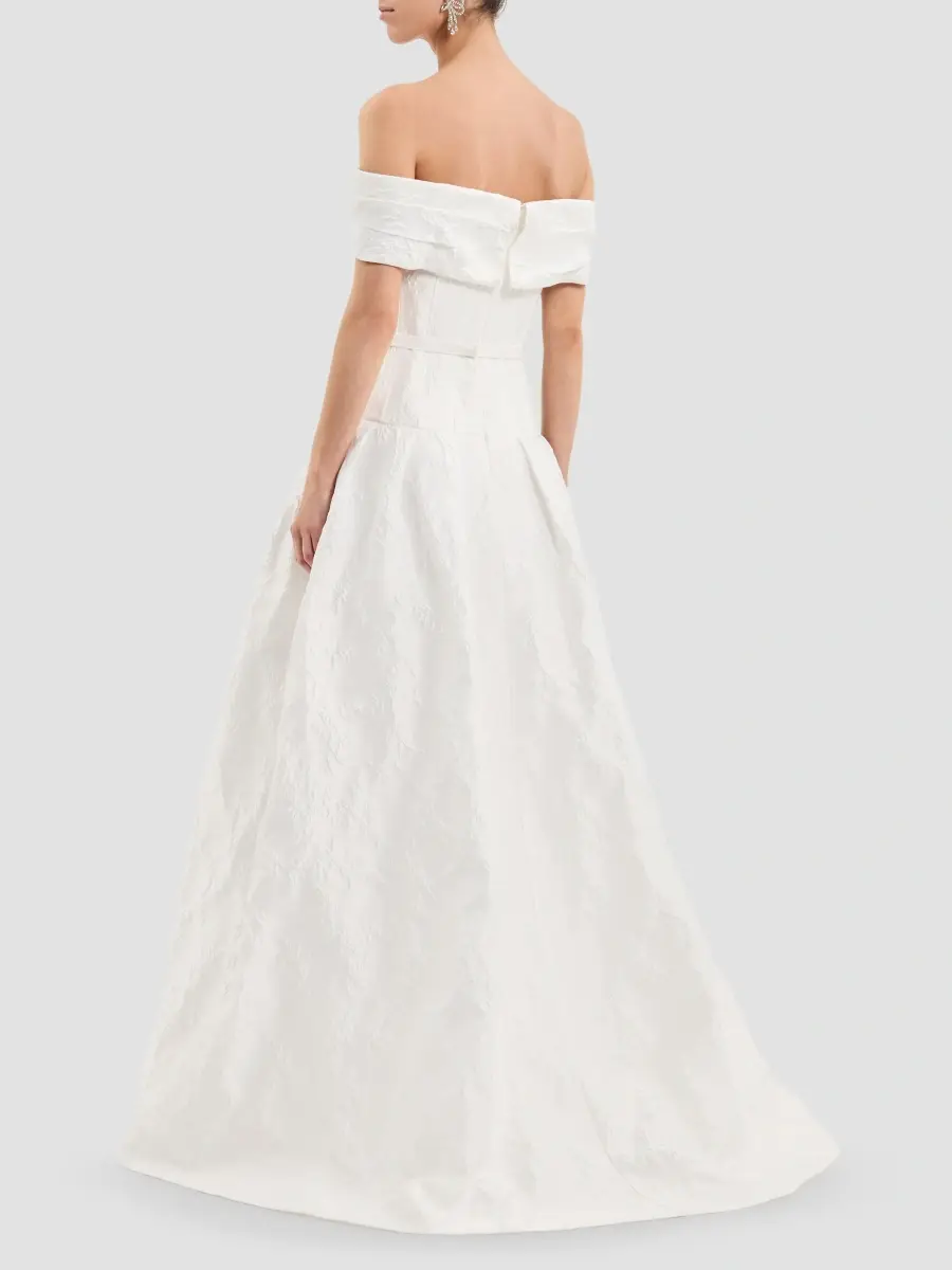 Rebecca Vallance Women's Revolution Embossed Jacquard Off-The-Shoulder Gown | Thumbnail 3