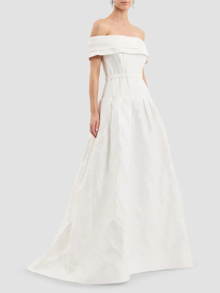 Rebecca Vallance Women's Revolution Embossed Jacquard Off-The-Shoulder Gown | Thumbnail 5