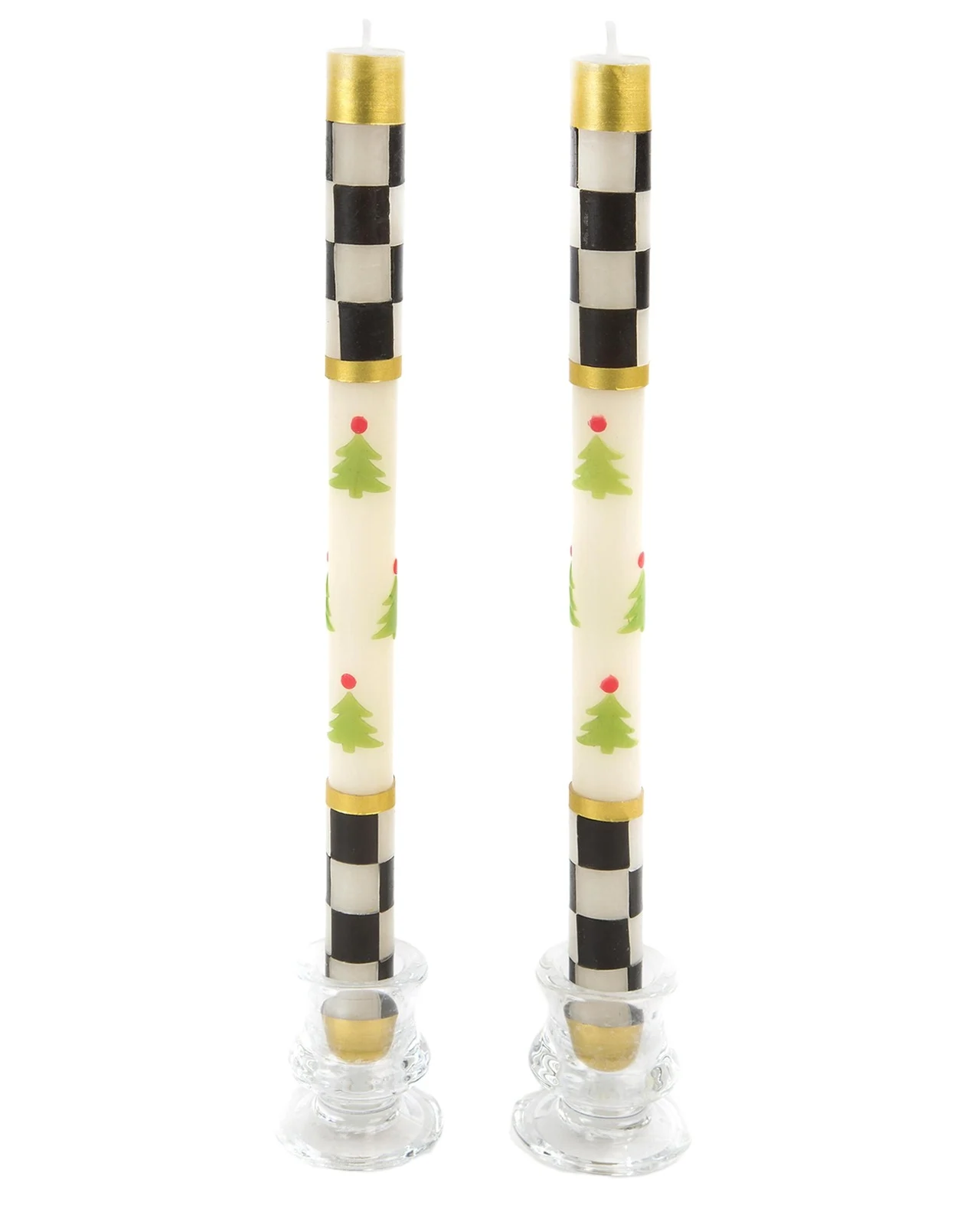 MacKenzie-Childs Courtly Christmas Dinner Candles, Set of 2