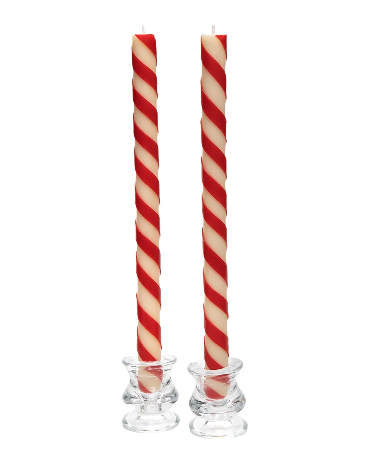 MacKenzie-Childs Candy Cane Dinner Candles, Set of 2