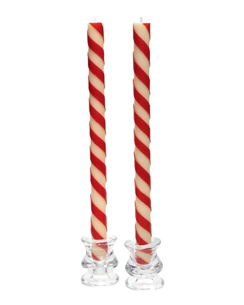 Candy Cane Dinner Candles, Set of 2 Candy Cane Dinner Candles, Set of 2