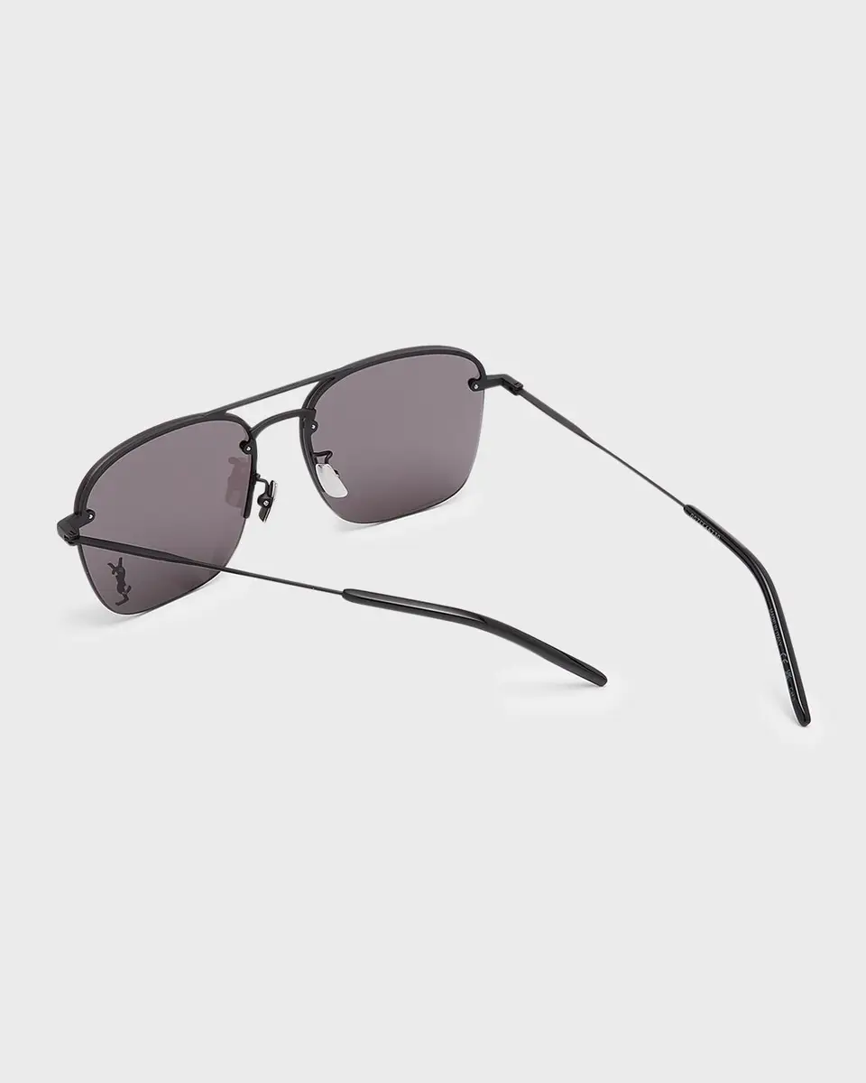 Saint Laurent Raised YSL Metal Aviator Sunglasses | Thumbnail 2 Saint Laurent Raised YSL Metal Aviator Sunglasses | Thumbnail 2
