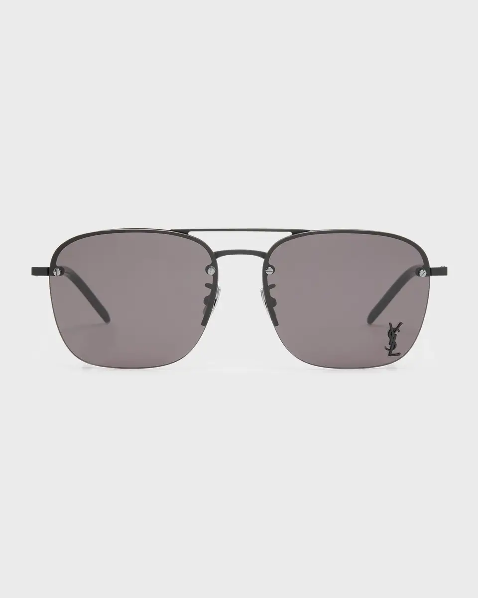 Saint Laurent Raised YSL Metal Aviator Sunglasses | Thumbnail 3 Saint Laurent Raised YSL Metal Aviator Sunglasses | Thumbnail 3