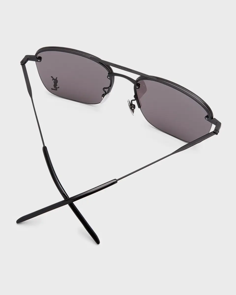 Saint Laurent Raised YSL Metal Aviator Sunglasses | Thumbnail 5 Saint Laurent Raised YSL Metal Aviator Sunglasses | Thumbnail 5