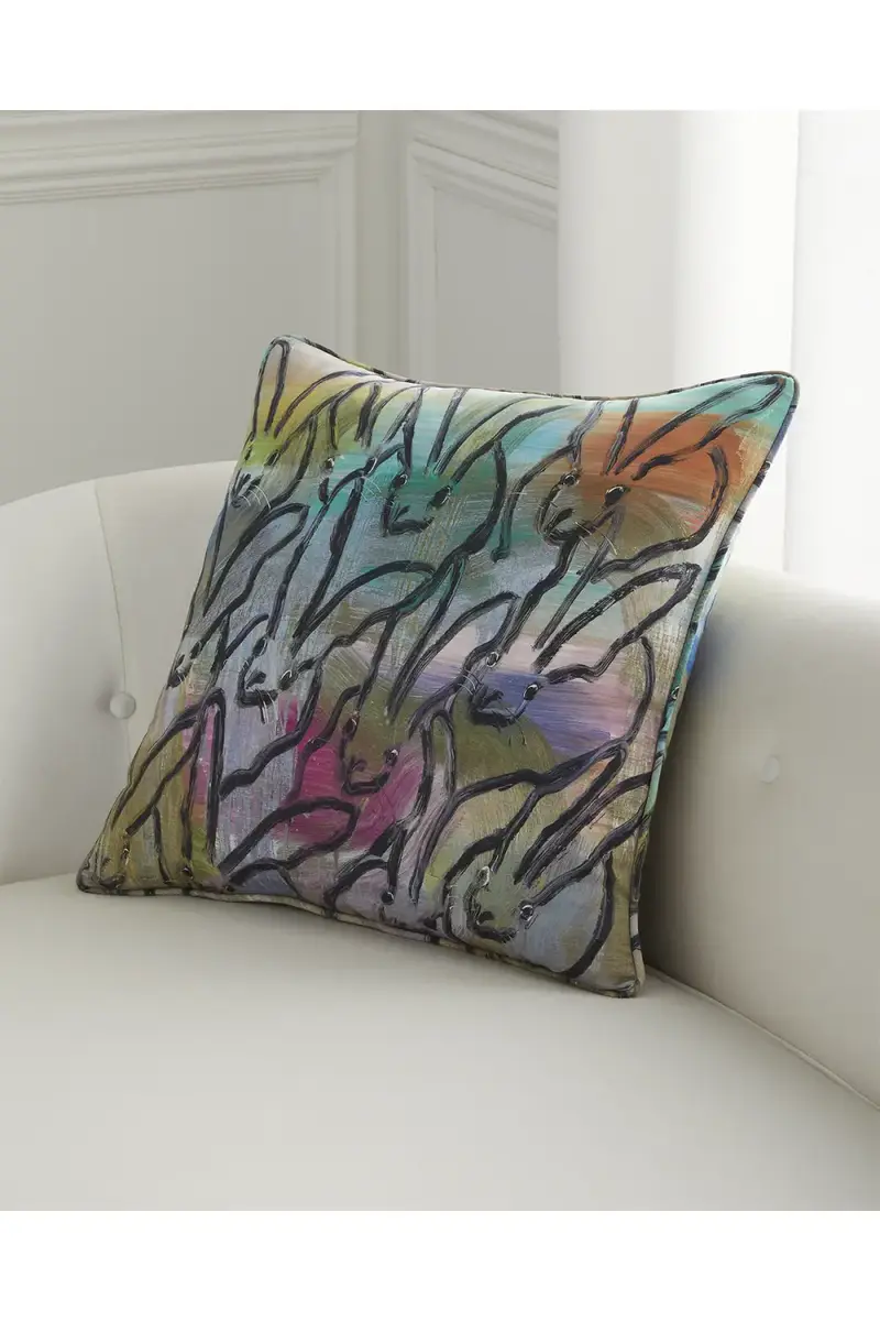 Hunt Slonem Lucky Bunny Cotton Pillow | Thumbnail 2 Hunt Slonem Lucky Bunny Cotton Pillow | Thumbnail 2