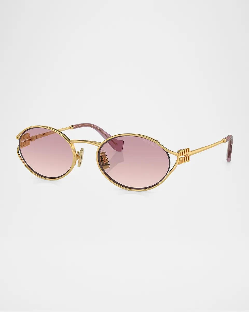 Miu Miu Cut-Out Metal & Plastic Oval Sunglasses | Thumbnail 3 Miu Miu Cut-Out Metal & Plastic Oval Sunglasses | Thumbnail 3