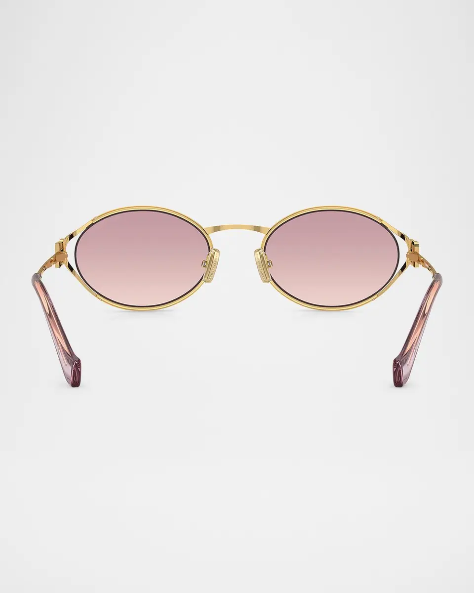 Miu Miu Cut-Out Metal & Plastic Oval Sunglasses | Thumbnail 4 Miu Miu Cut-Out Metal & Plastic Oval Sunglasses | Thumbnail 4