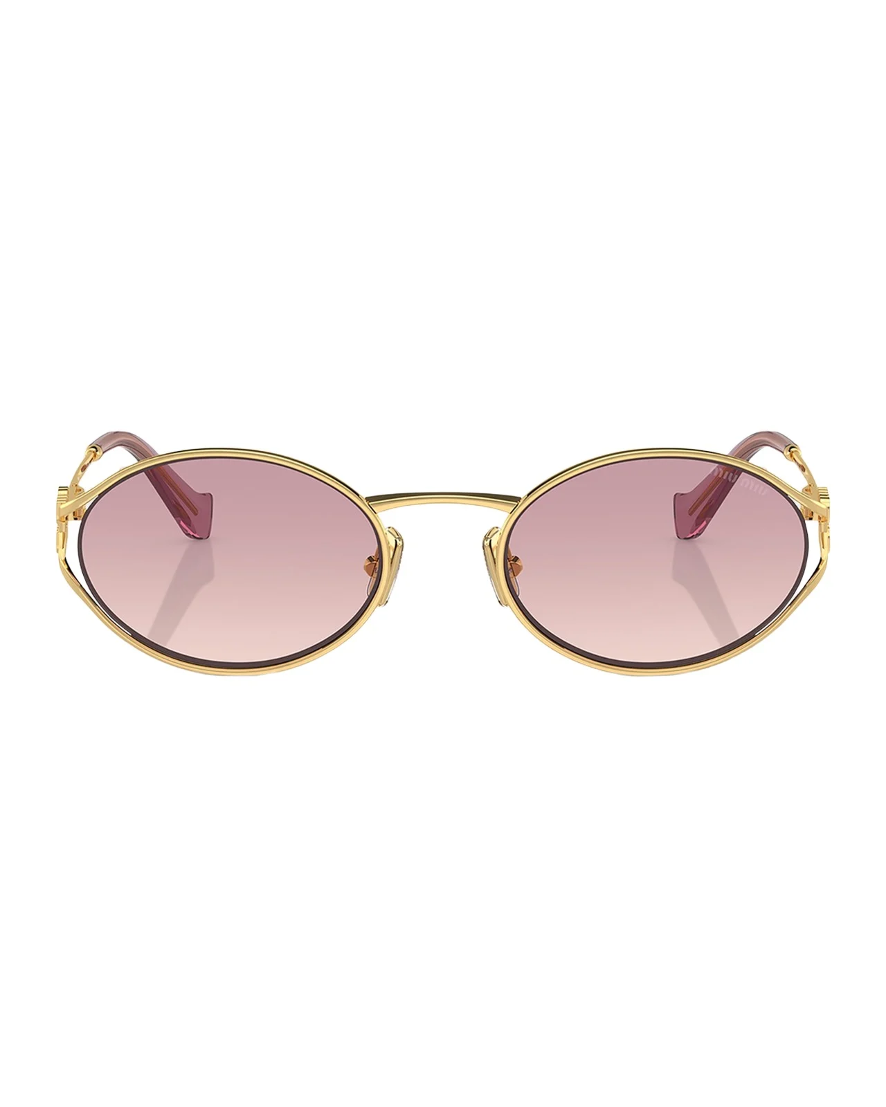 Miu Miu Cut-Out Metal & Plastic Oval Sunglasses