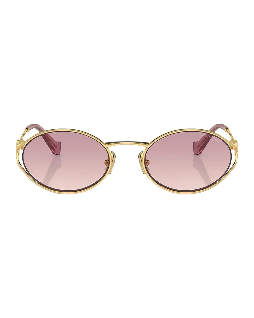Cut-Out Metal & Plastic Oval Sunglasses Cut-Out Metal & Plastic Oval Sunglasses