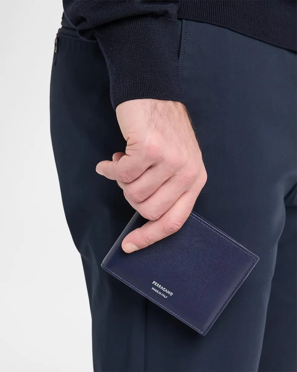Ferragamo Men's Florence Palmellato Calfskin Bifold Wallet | Thumbnail 2 Ferragamo Men's Florence Palmellato Calfskin Bifold Wallet | Thumbnail 2