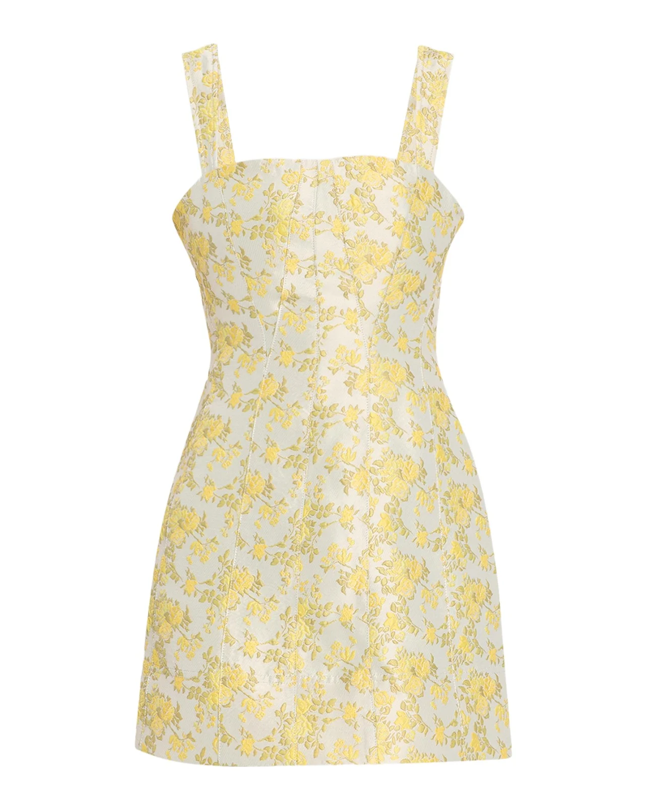 Lydia Square-Neck Floral Jacquard Mini Dress Lydia Square-Neck Floral Jacquard Mini Dress