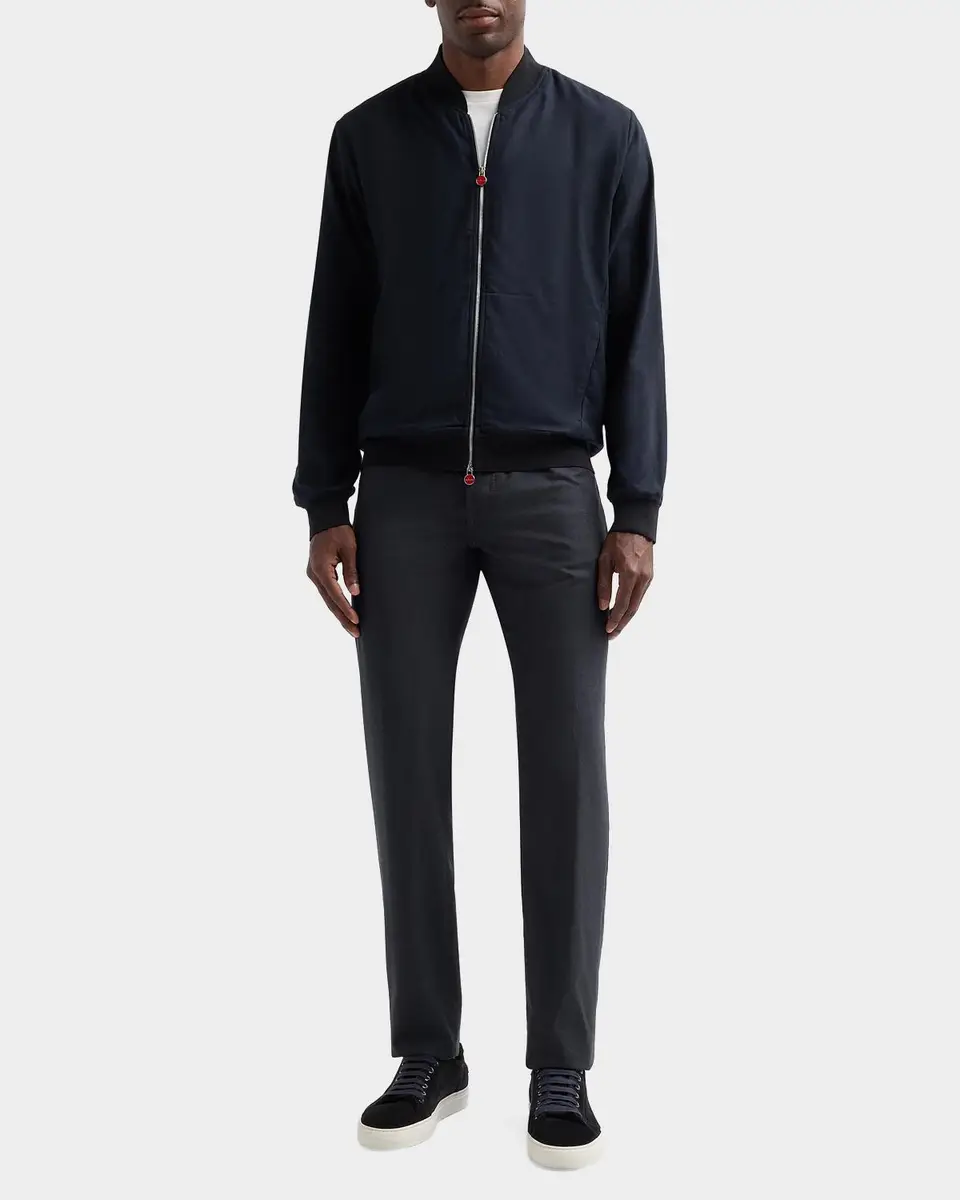 Kiton Cotton Jersey Zip-Front Jacket | Thumbnail 2