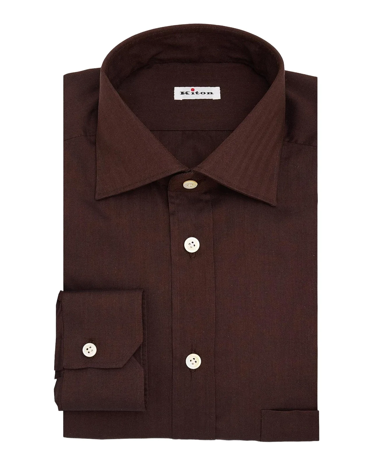 Kiton Herringbone Twill Shirt