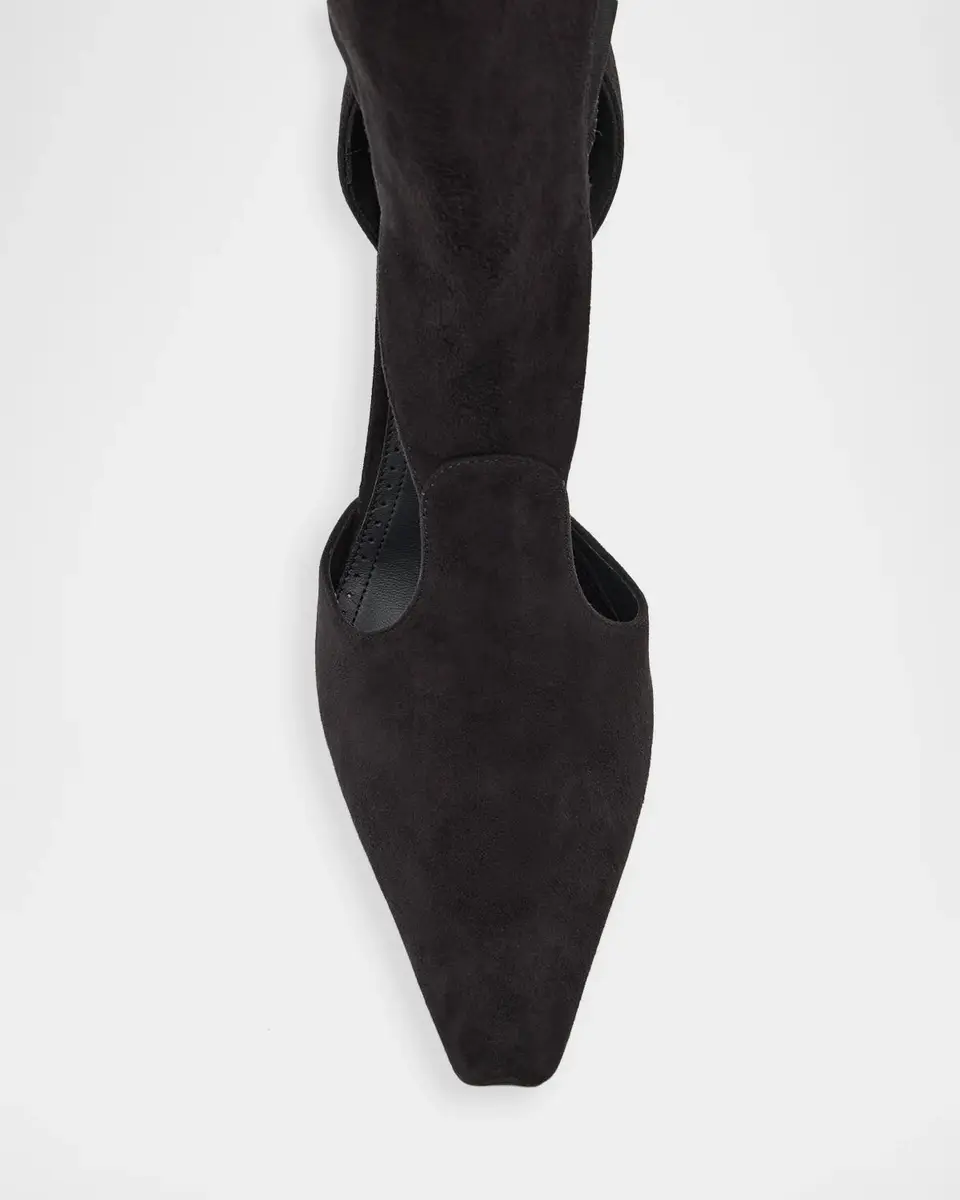 Alaïa 100mm Court Cutout Suede Knee-High Boots | Thumbnail 3 Alaïa 100mm Court Cutout Suede Knee-High Boots | Thumbnail 3