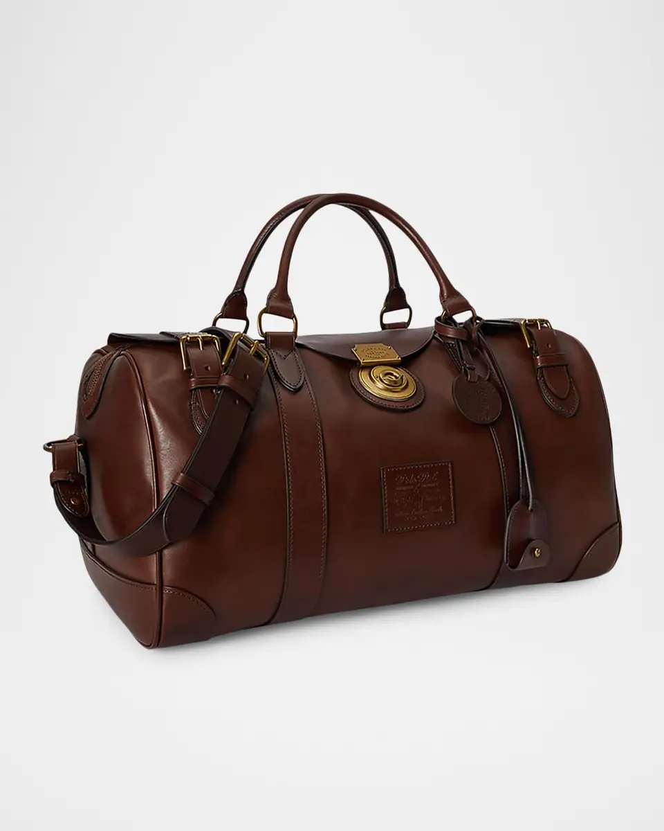 Polo Ralph Lauren Men's Heritage Lock Small Leather Duffel Bag | Thumbnail 2