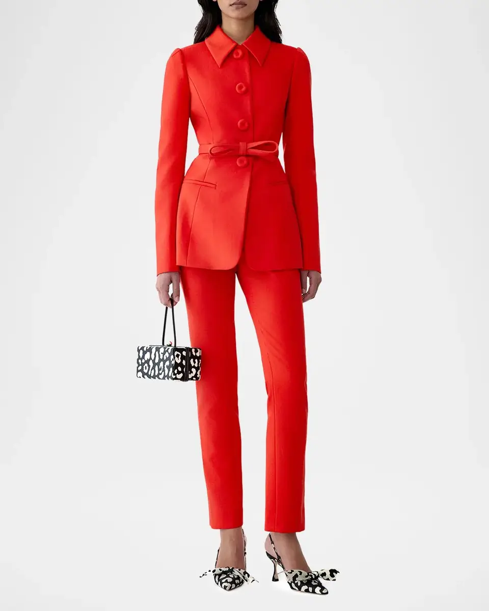 Carolina Herrera Wool Slim-Leg Ankle Cigarette Pants | Thumbnail 2 Carolina Herrera Wool Slim-Leg Ankle Cigarette Pants | Thumbnail 2