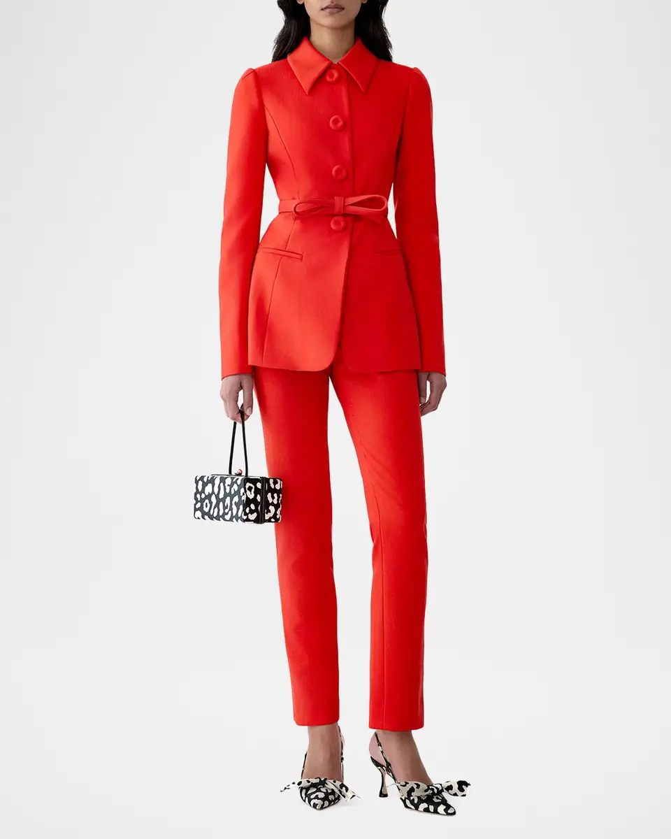 Carolina Herrera Long-Sleeve Stretch Wool Jacket | Thumbnail 2 Carolina Herrera Long-Sleeve Stretch Wool Jacket | Thumbnail 2