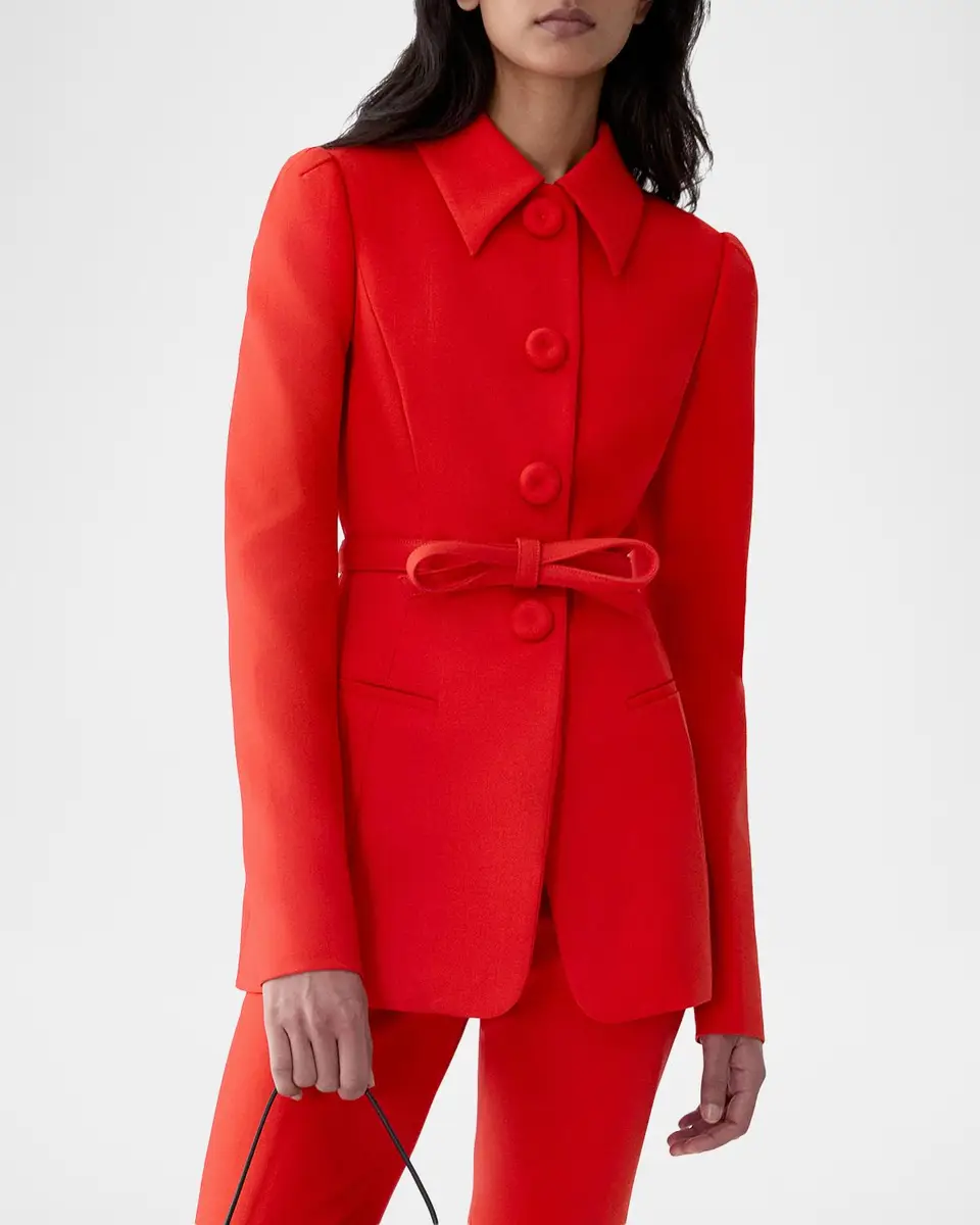 Carolina Herrera Long-Sleeve Stretch Wool Jacket | Thumbnail 4 Carolina Herrera Long-Sleeve Stretch Wool Jacket | Thumbnail 4