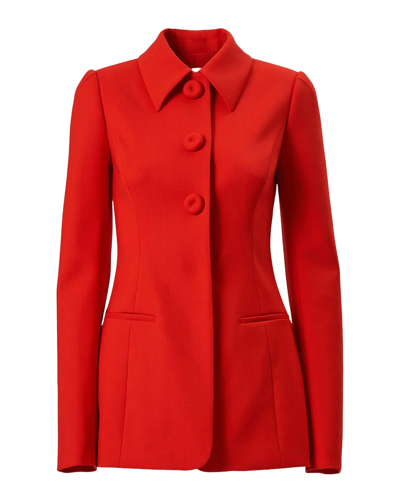 Carolina Herrera Long-Sleeve Stretch Wool Jacket