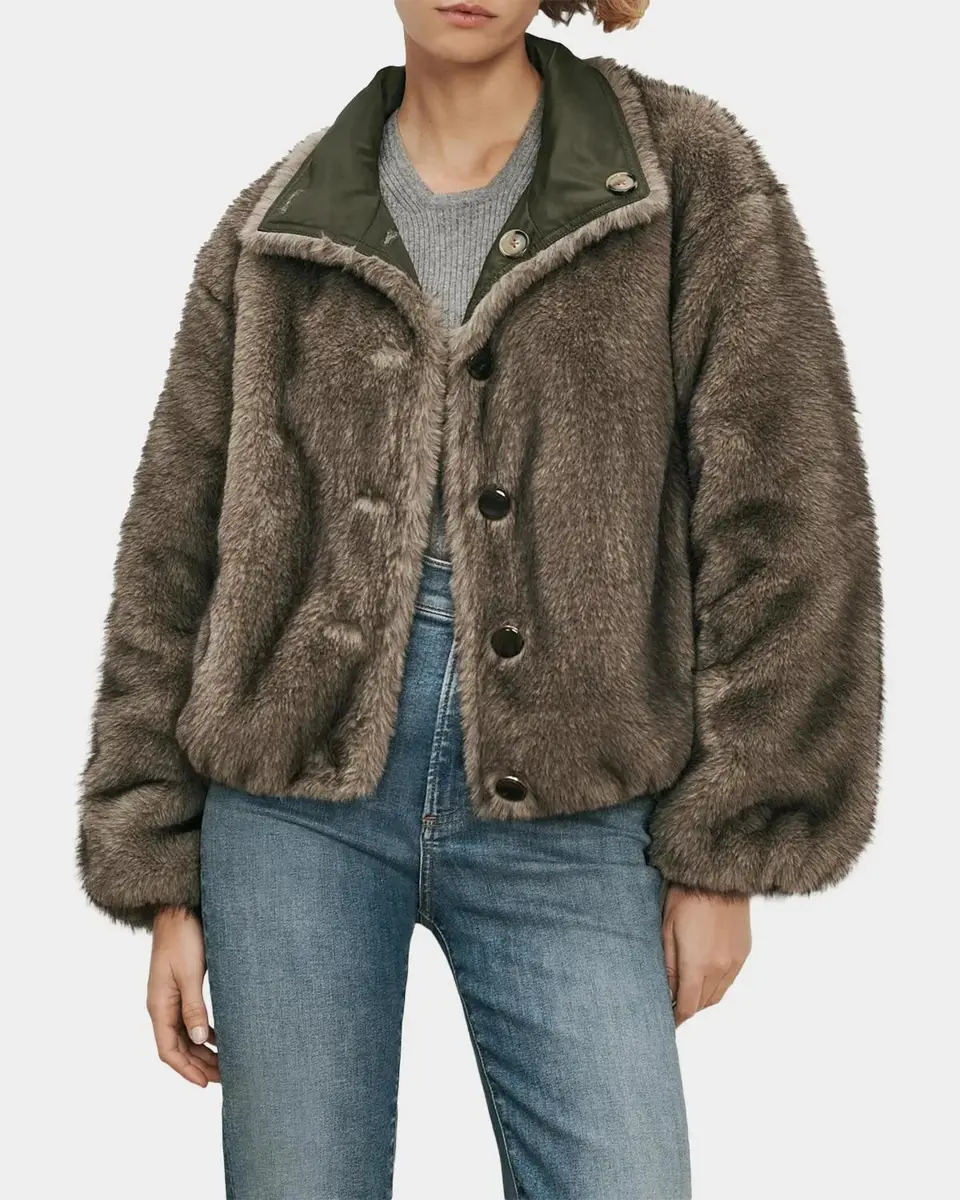 Veronica Beard Varell Reversible Faux Fur Bomber Jacket | Thumbnail 5