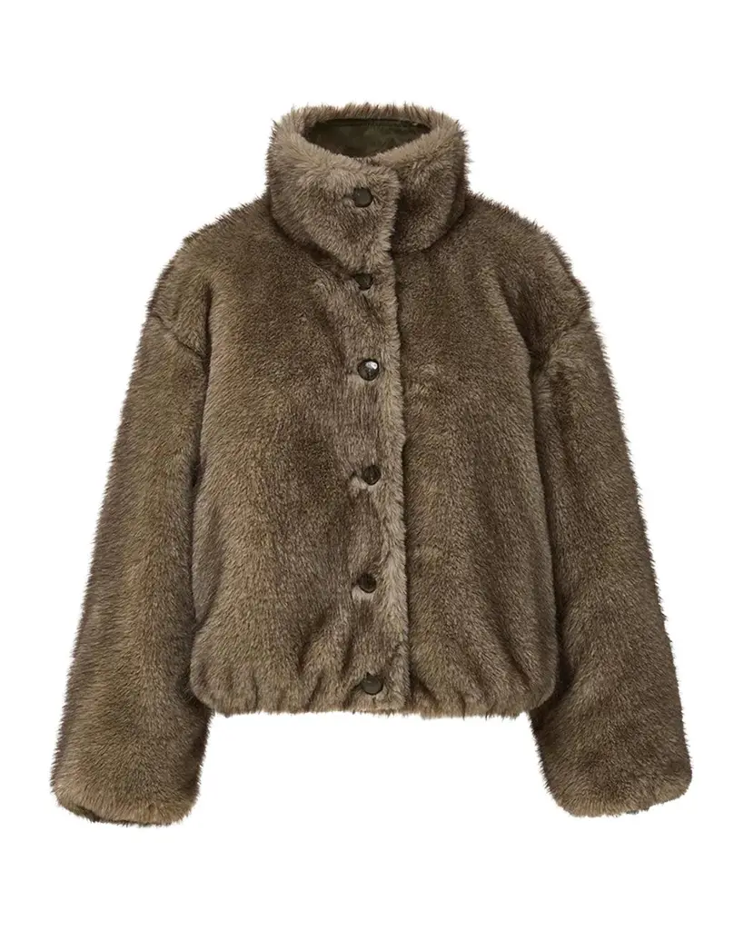 Varell Reversible Faux Fur Bomber Jacket