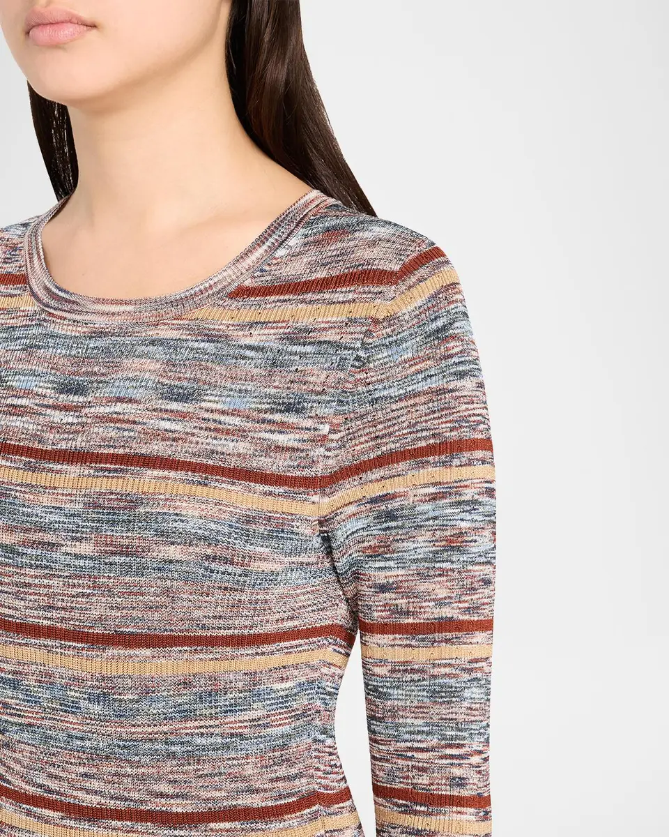 Veronica Beard Nami Striped Rib-Knit Midi-Dress | Thumbnail 5