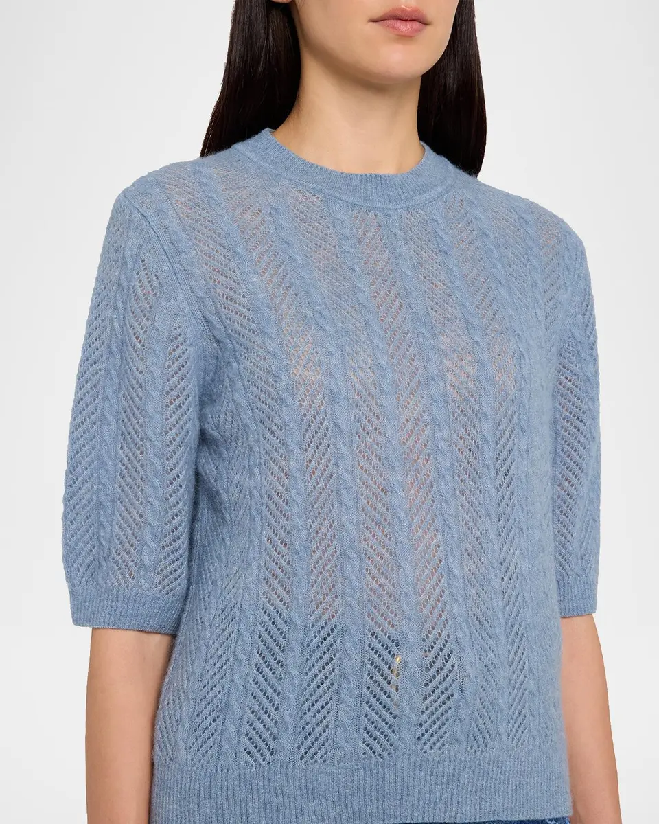 Veronica Beard Shana Cable-Knit Crewneck Sweater | Thumbnail 5 Veronica Beard Shana Cable-Knit Crewneck Sweater | Thumbnail 5