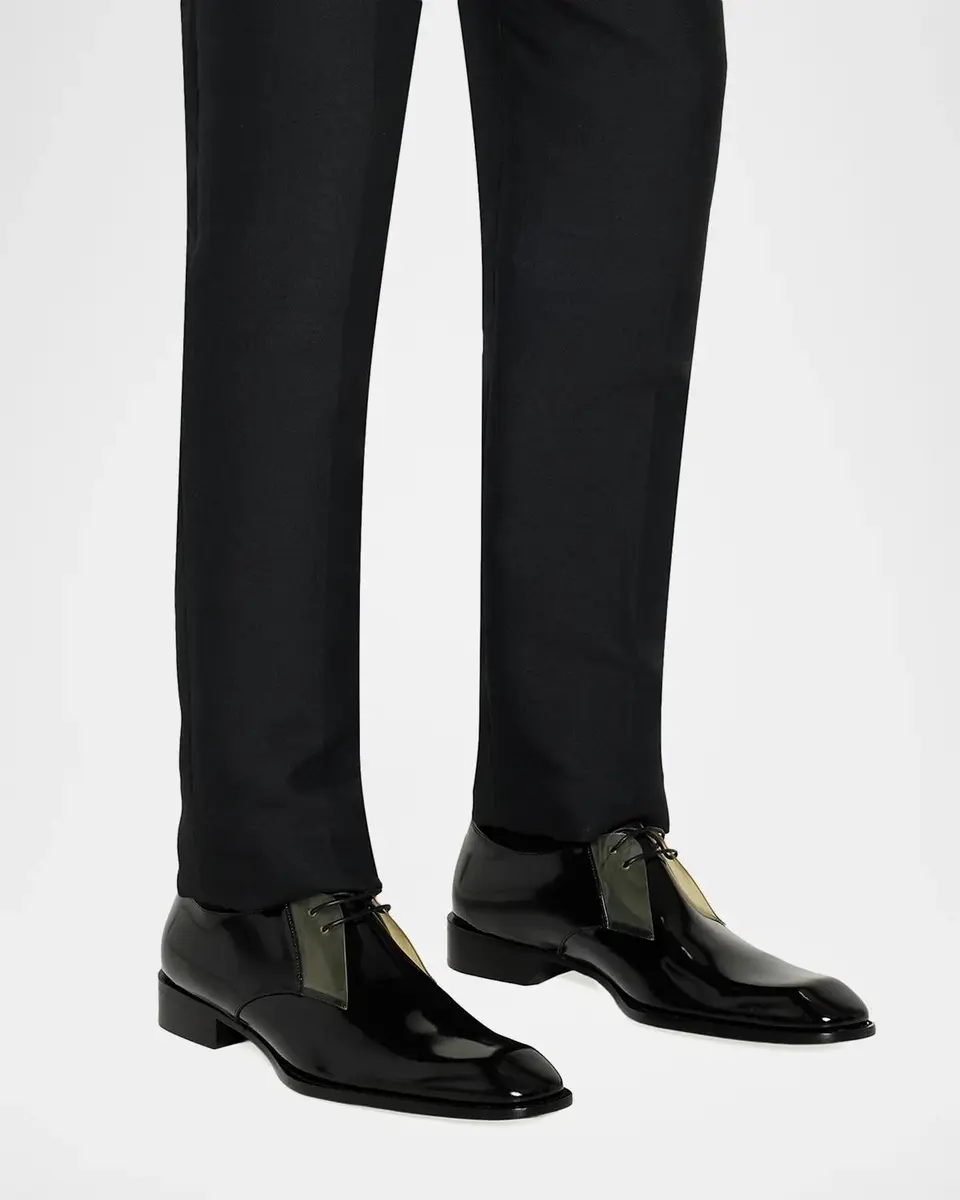 Saint Laurent Men's Nico Clear-Panel Leather Derby Shoes | Thumbnail 2 Saint Laurent Men's Nico Clear-Panel Leather Derby Shoes | Thumbnail 2