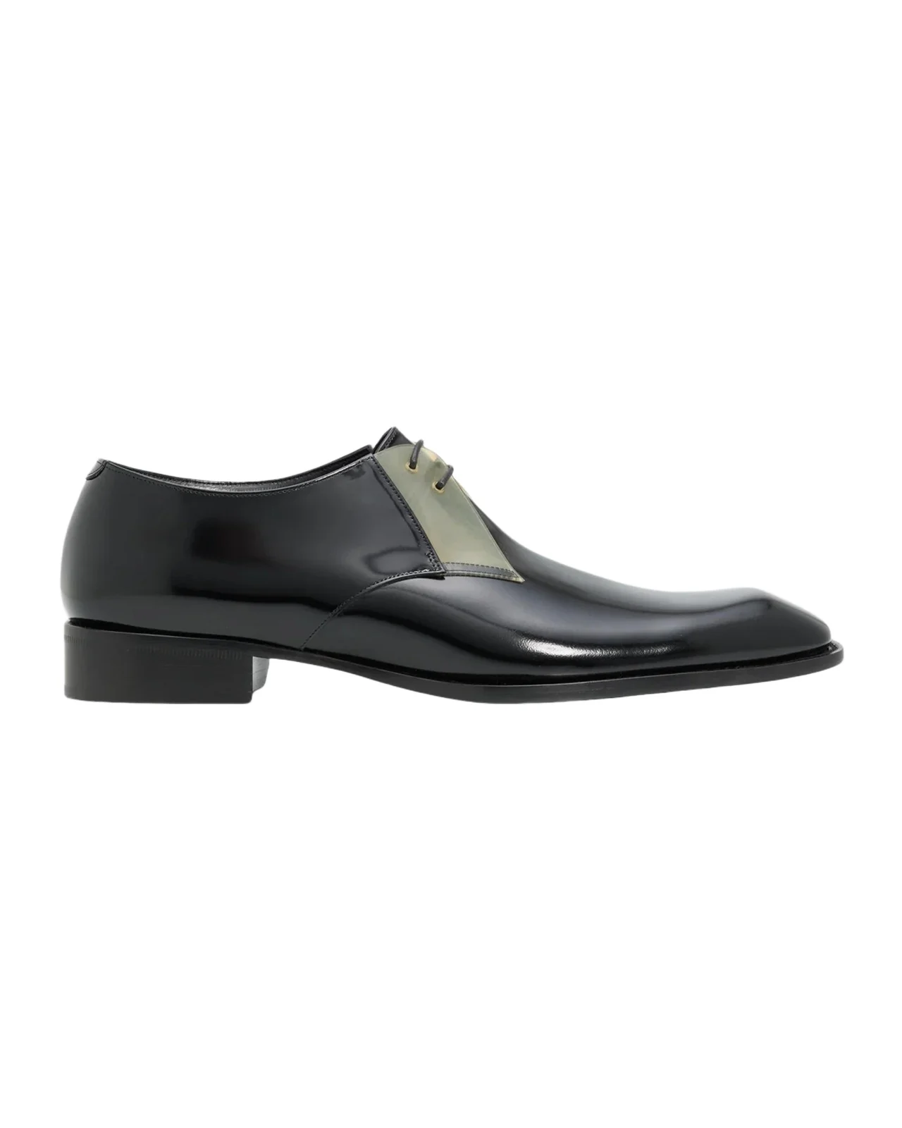 Saint Laurent Men's Nico Clear-Panel Leather Derby Shoes