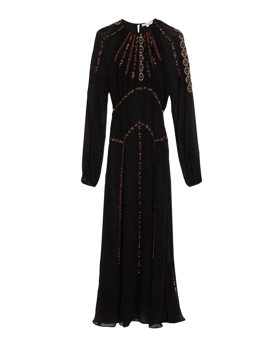 Veronica Beard Sylvette Embroidered Blouson-Sleeve Maxi Dress | Thumbnail 2 Veronica Beard Sylvette Embroidered Blouson-Sleeve Maxi Dress | Thumbnail 2