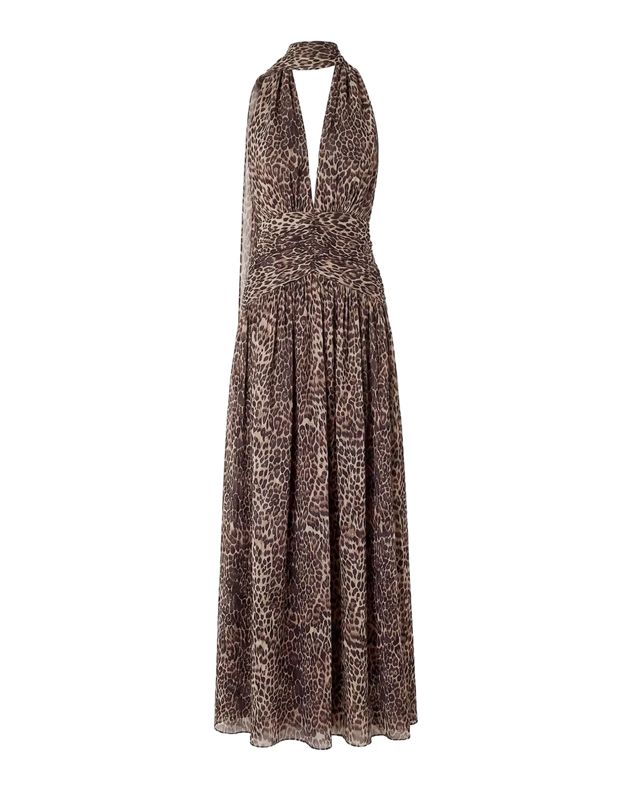 NICHOLAS Arella Plunging Leopard-Print Maxi Dress