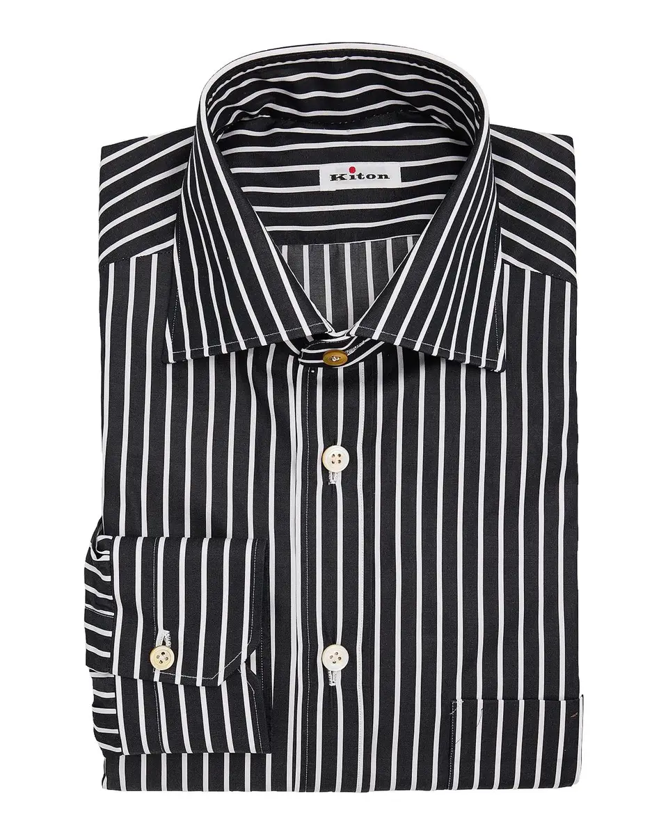 Kiton Striped Cotton Shirt | Thumbnail 3 Kiton Striped Cotton Shirt | Thumbnail 3