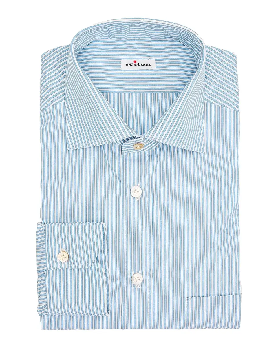 Kiton Striped Cotton Shirt | Thumbnail 3 Kiton Striped Cotton Shirt | Thumbnail 3