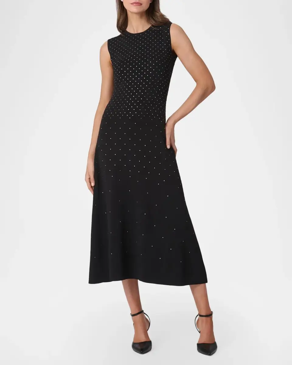 Shoshanna A-Line Rhinestone Knit Midi Dress | Thumbnail 3 Shoshanna A-Line Rhinestone Knit Midi Dress | Thumbnail 3