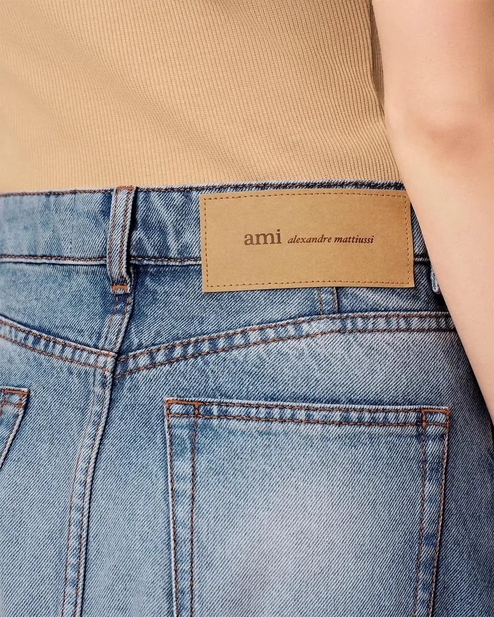 AMI PARIS A-Line Denim Midi Skirt | Thumbnail 5