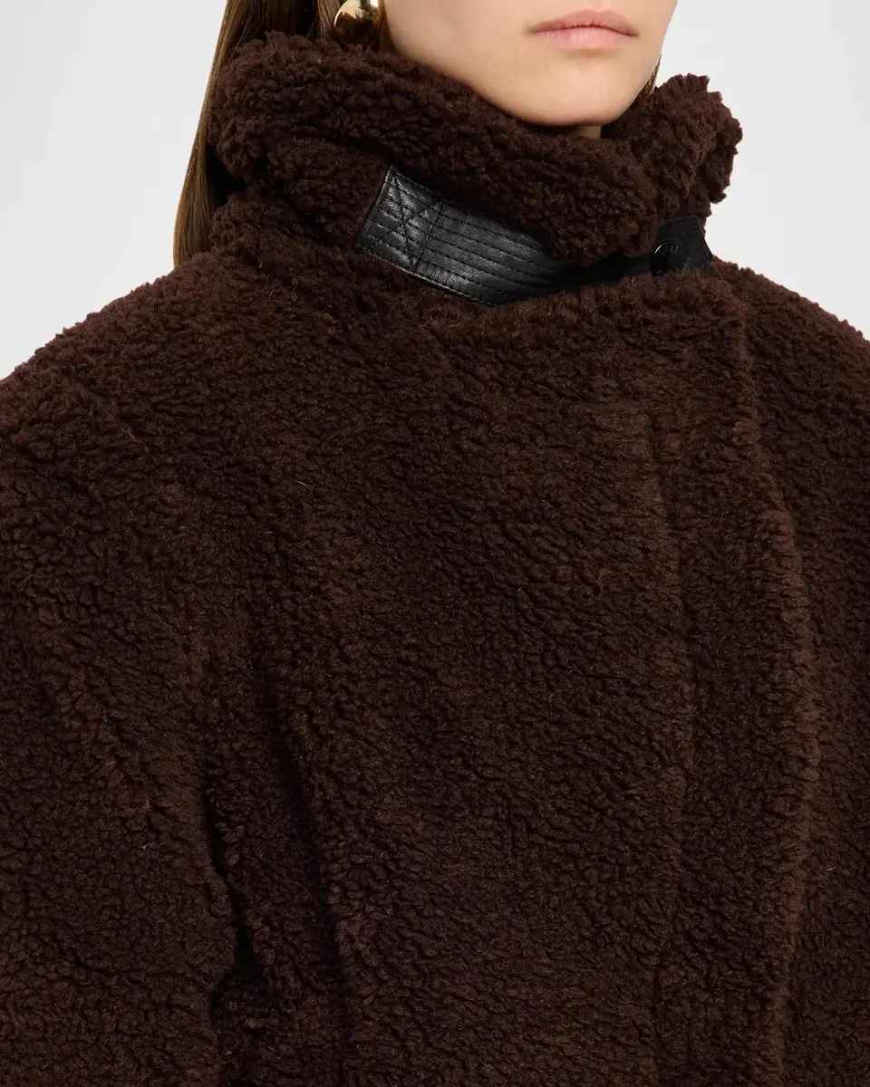 Sam. Sherpa Leather-Trimmed Coat | Thumbnail 5