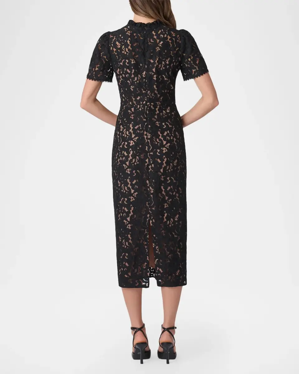 Shoshanna Hudson Corded Lace Column Midi Dress | Thumbnail 2 Shoshanna Hudson Corded Lace Column Midi Dress | Thumbnail 2