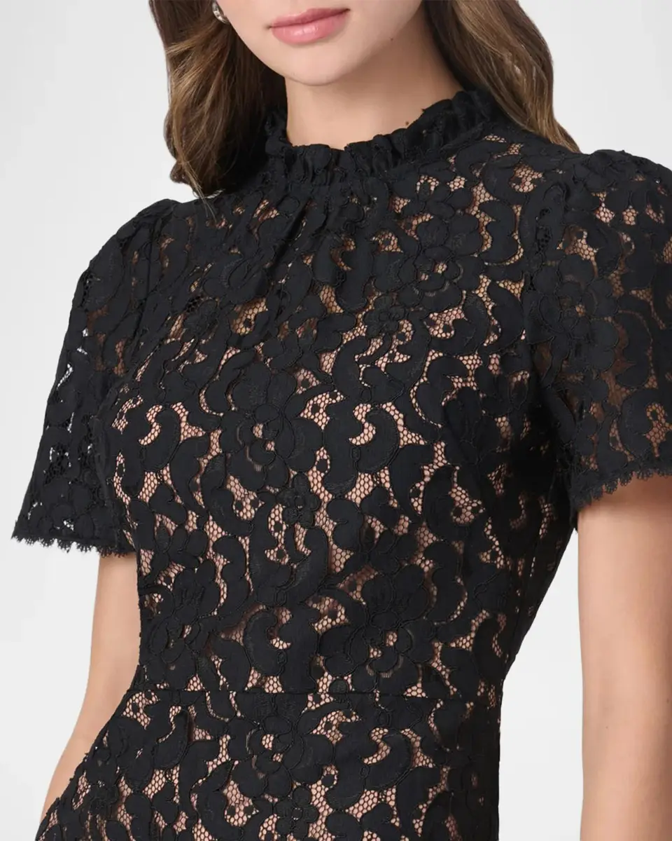 Shoshanna Hudson Corded Lace Column Midi Dress | Thumbnail 4 Shoshanna Hudson Corded Lace Column Midi Dress | Thumbnail 4