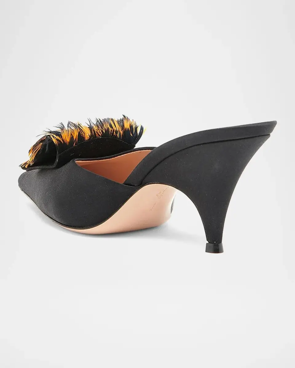 Gianvito Rossi 70mm Crepe Satin Stretch Mules | Thumbnail 2