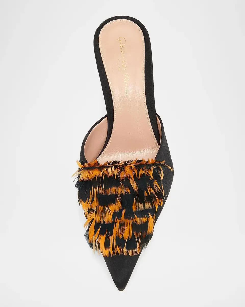 Gianvito Rossi 70mm Crepe Satin Stretch Mules | Thumbnail 3