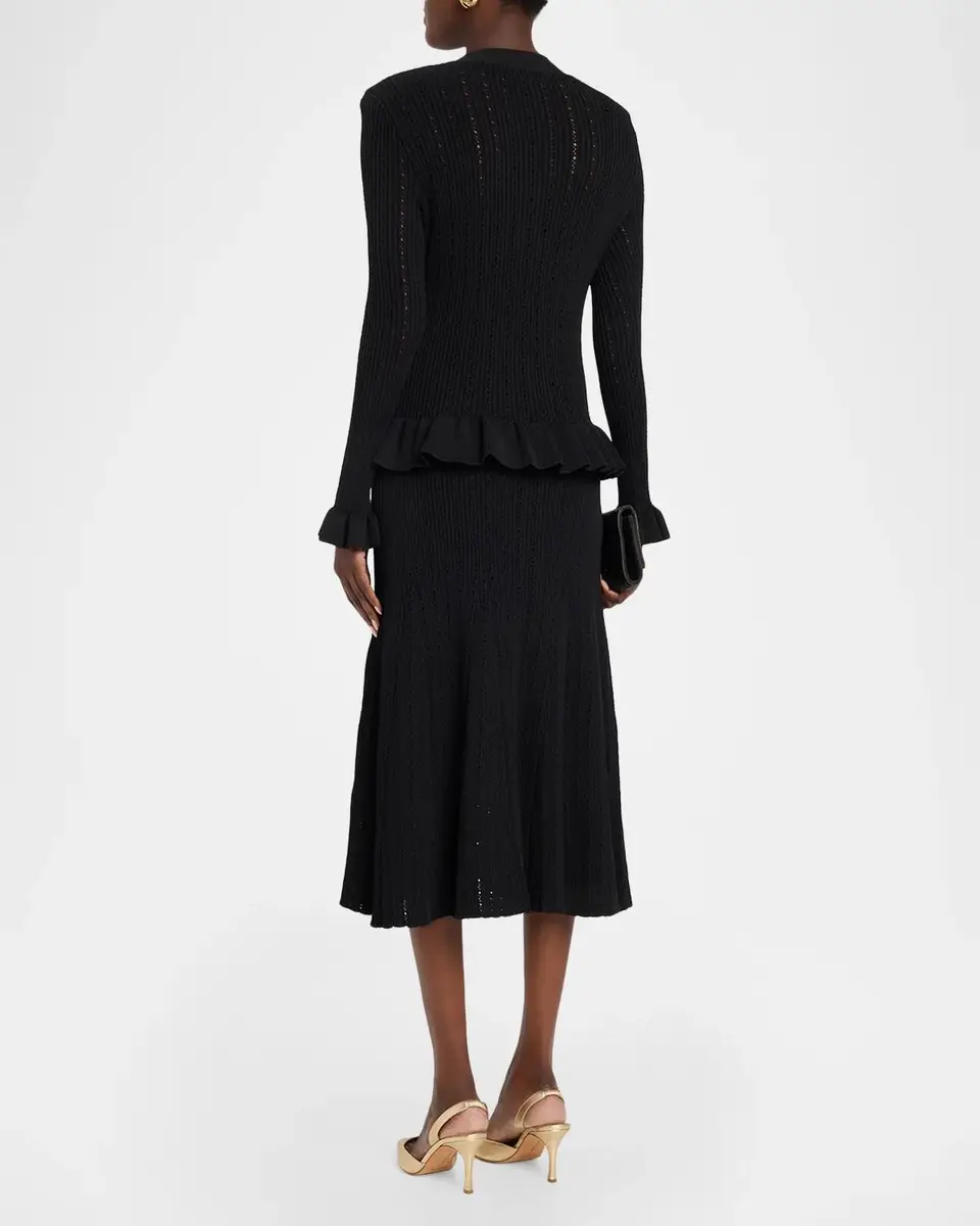Rickie Freeman for Teri Jon Pointelle Rib Knit Midi Dress | Thumbnail 3 Rickie Freeman for Teri Jon Pointelle Rib Knit Midi Dress | Thumbnail 3