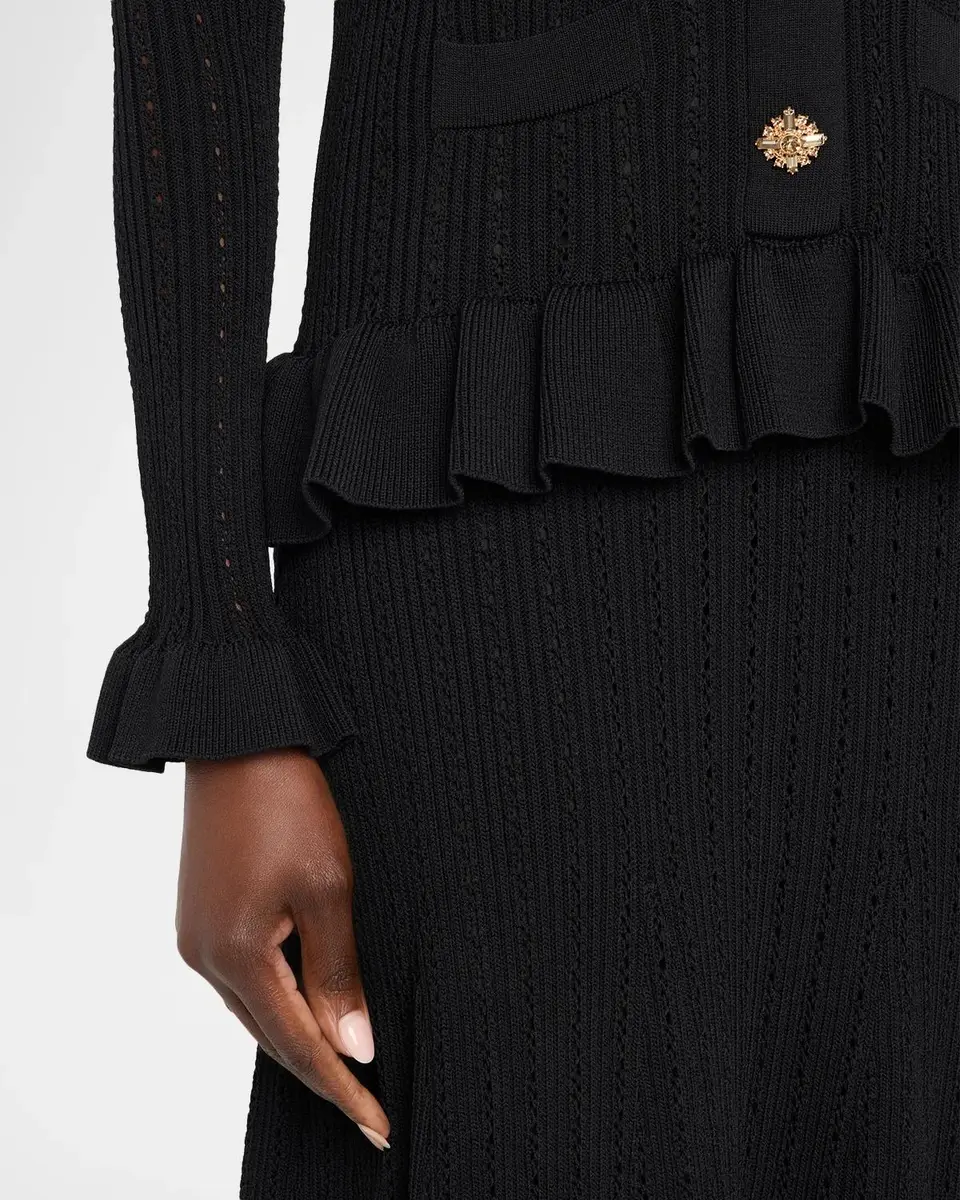 Rickie Freeman for Teri Jon Pointelle Rib Knit Midi Dress | Thumbnail 5 Rickie Freeman for Teri Jon Pointelle Rib Knit Midi Dress | Thumbnail 5